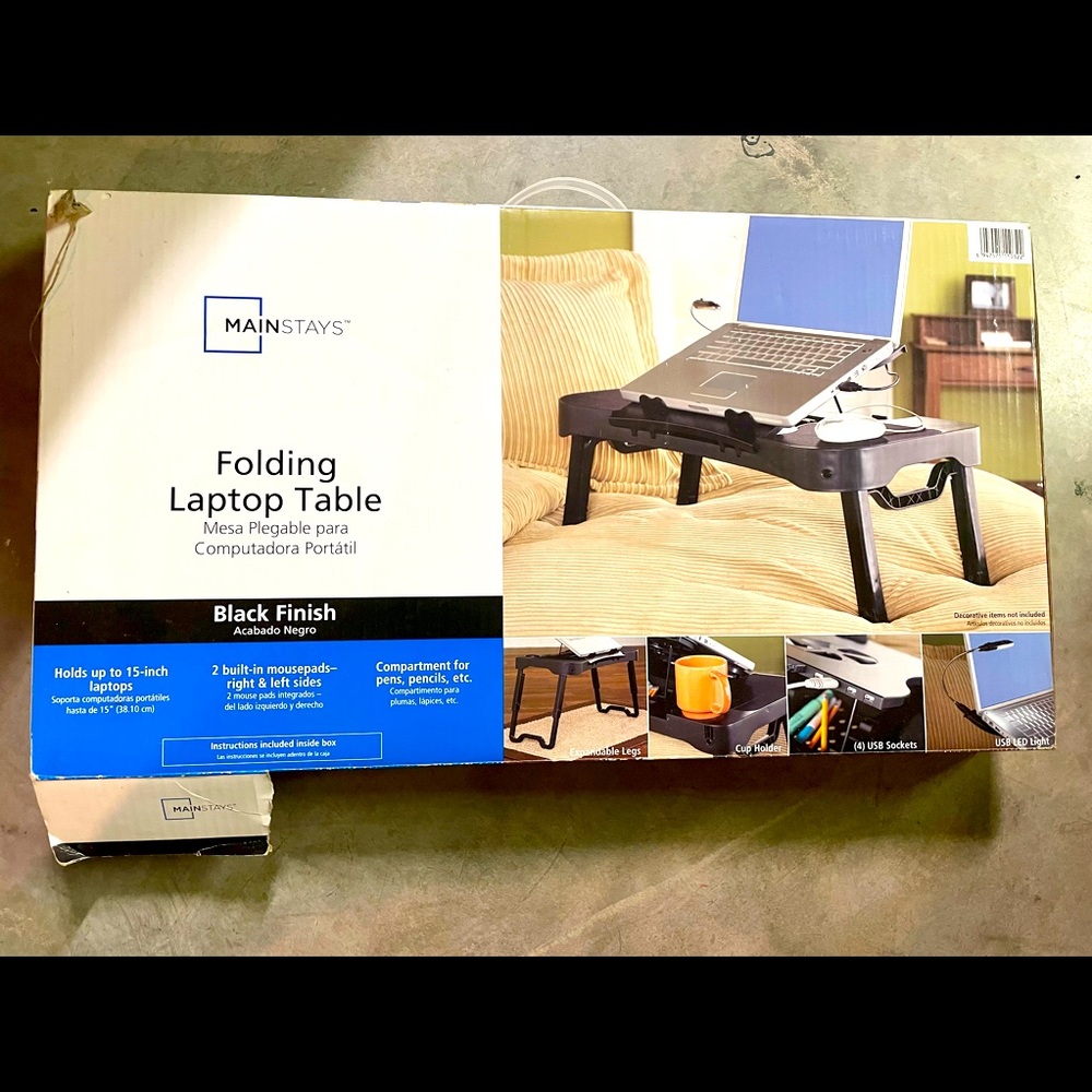 Folding laptop table